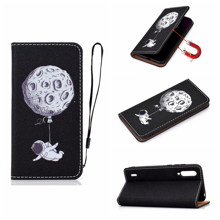 Pattern Printing Leather Stand Case with Card Slots for Xiaomi Mi CC9e / Mi A3 - Spaceman-1