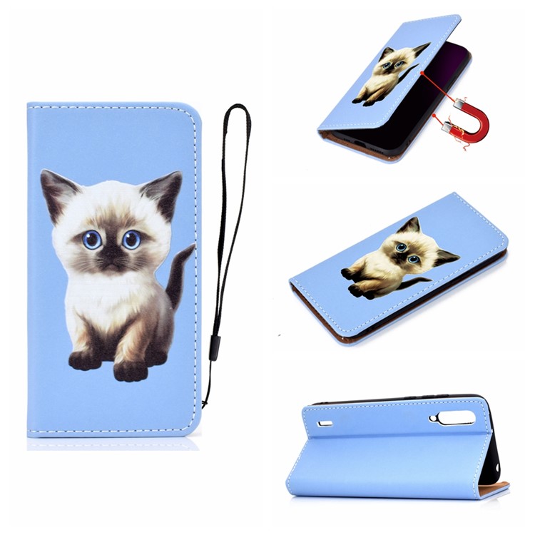 Pattern Printing Leather Stand Case with Card Slots for Xiaomi Mi CC9e / Mi A3 - Cat-1