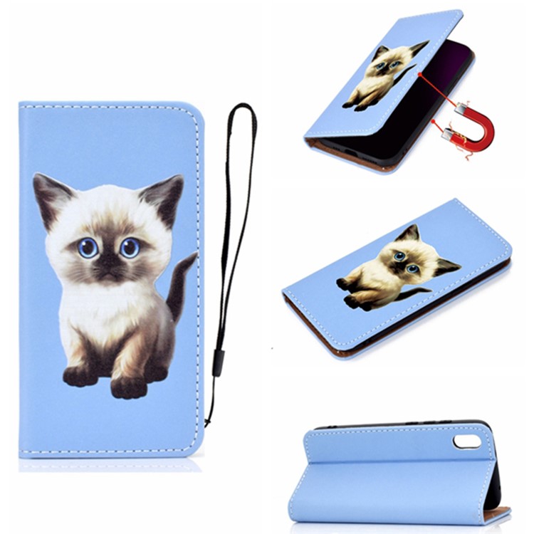 Pattern Printing PU Leather Stand Case with Card Slots for Xiaomi Redmi 7A - Cat-1