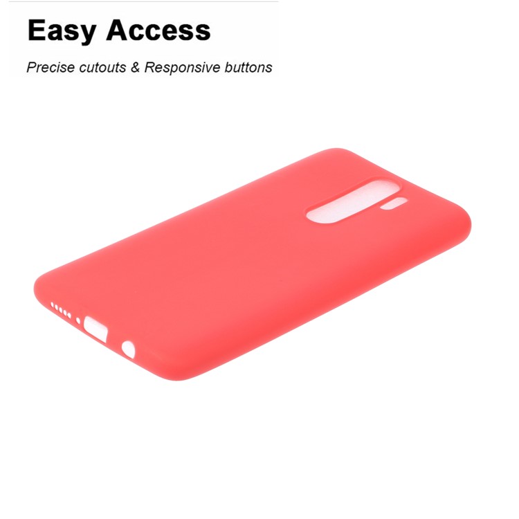 Pure Color Unique TPU Case for Xiaomi Redmi Note 8 Pro - Red-2