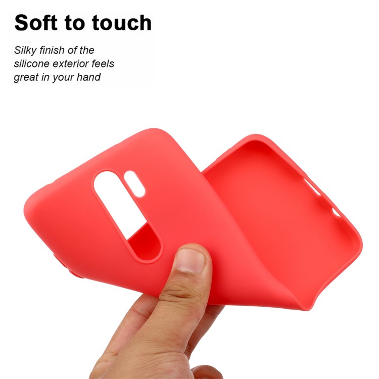 Pure Color Unique TPU Case for Xiaomi Redmi Note 8 Pro - Red-3