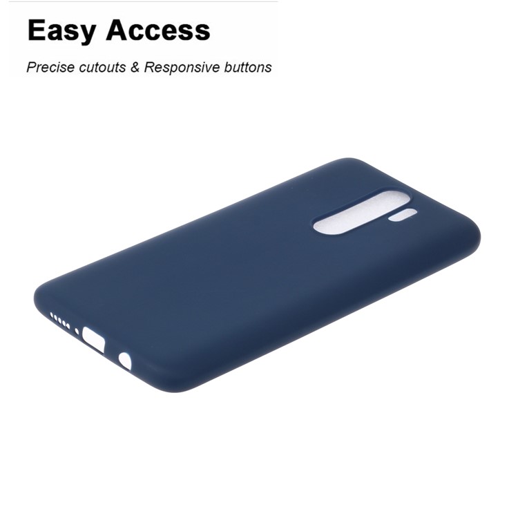 Pure Color Unique TPU Case for Xiaomi Redmi Note 8 Pro - Dark Blue-2