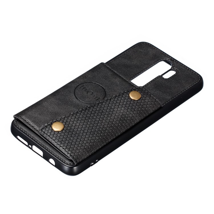 PU Leather + TPU Phone Case with Card Slots and Built-in Magnetic Holder Metal Sheet for Xiaomi Redmi Note 8 Pro - Black-3