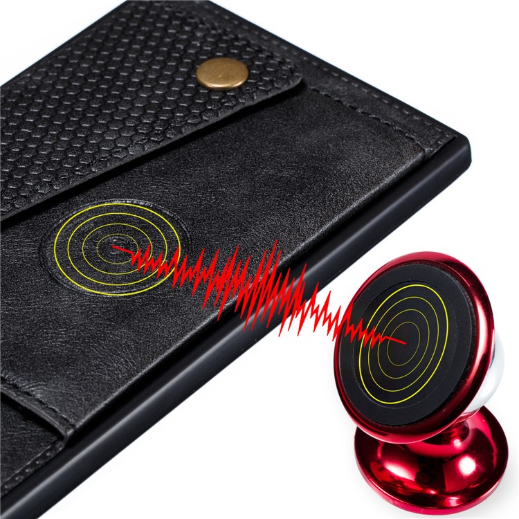PU Leather + TPU Phone Case with Card Slots and Built-in Magnetic Holder Metal Sheet for Xiaomi Redmi Note 8 Pro - Black-7