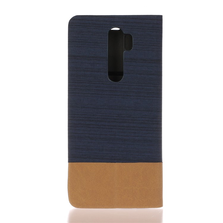 Cloth Leather Stand Cell Shell for Xiaomi Redmi Note 8 Pro - Dark Blue-3
