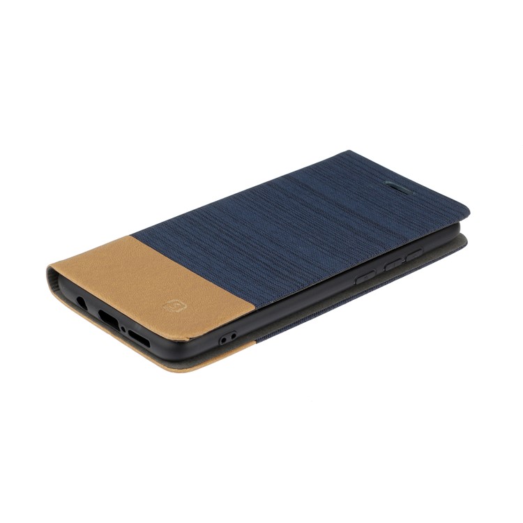 Cloth Leather Stand Cell Shell for Xiaomi Redmi Note 8 Pro - Dark Blue-4