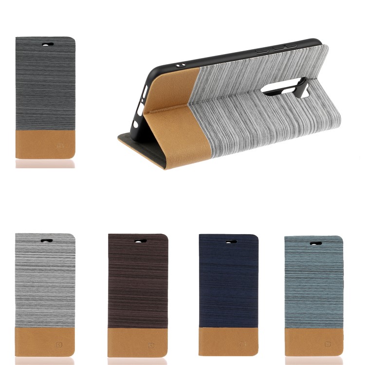 Cloth Leather Stand Cell Shell for Xiaomi Redmi Note 8 Pro - Dark Blue-7
