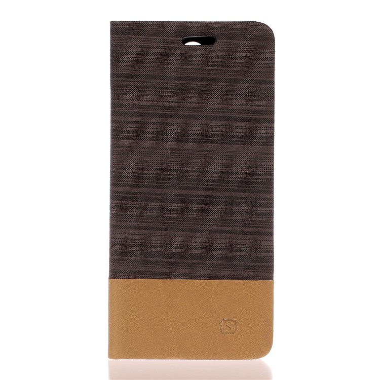 Cloth Leather Stand Cell Shell for Xiaomi Redmi Note 8 Pro - Coffee-1