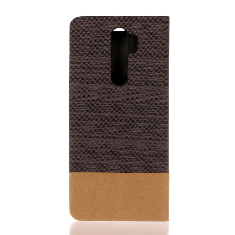 Cloth Leather Stand Cell Shell for Xiaomi Redmi Note 8 Pro - Coffee-2
