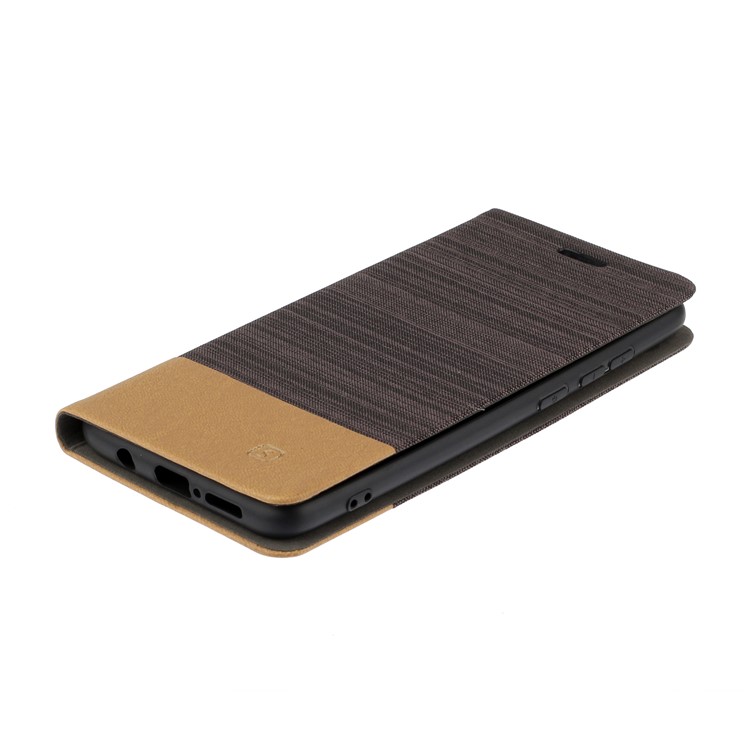 Cloth Leather Stand Cell Shell for Xiaomi Redmi Note 8 Pro - Coffee-3