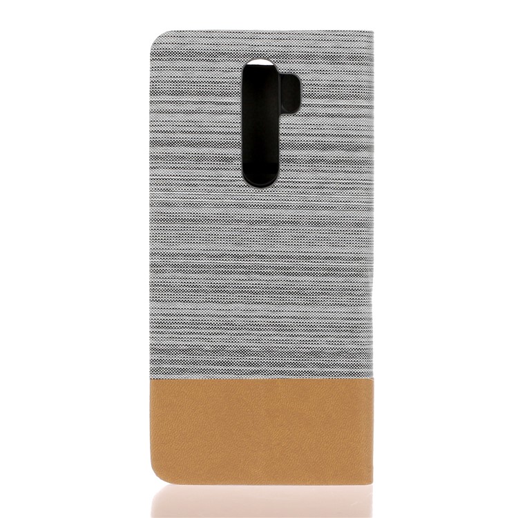 Cloth Leather Stand Cell Shell for Xiaomi Redmi Note 8 Pro - Light Grey-2