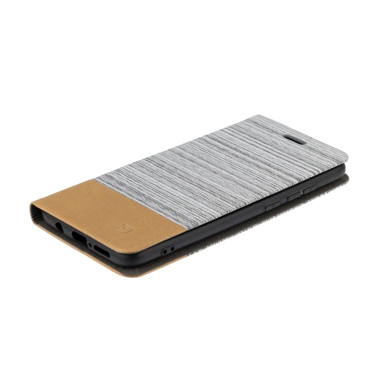 Cloth Leather Stand Cell Shell for Xiaomi Redmi Note 8 Pro - Light Grey-3
