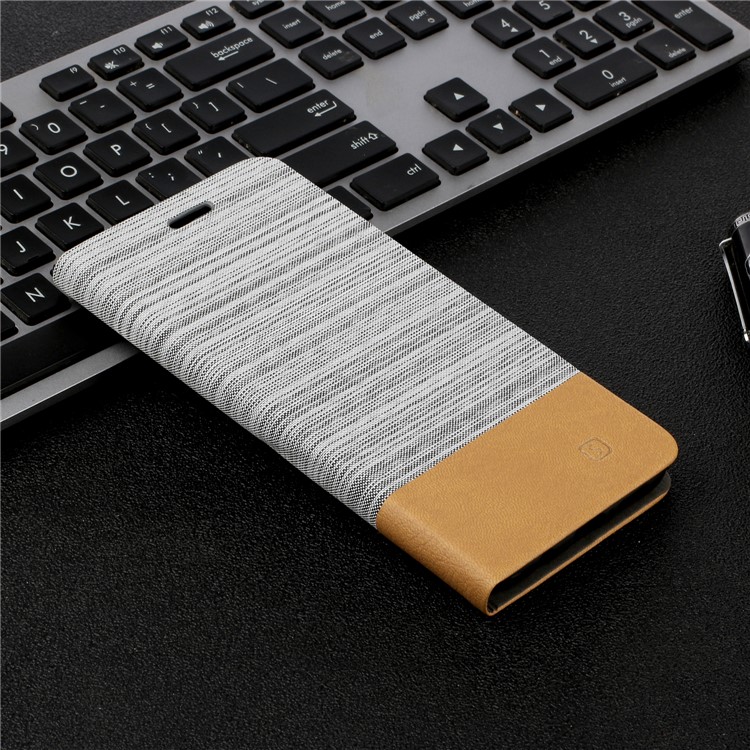 Cloth Leather Stand Cell Shell for Xiaomi Redmi Note 8 Pro - Light Grey-5
