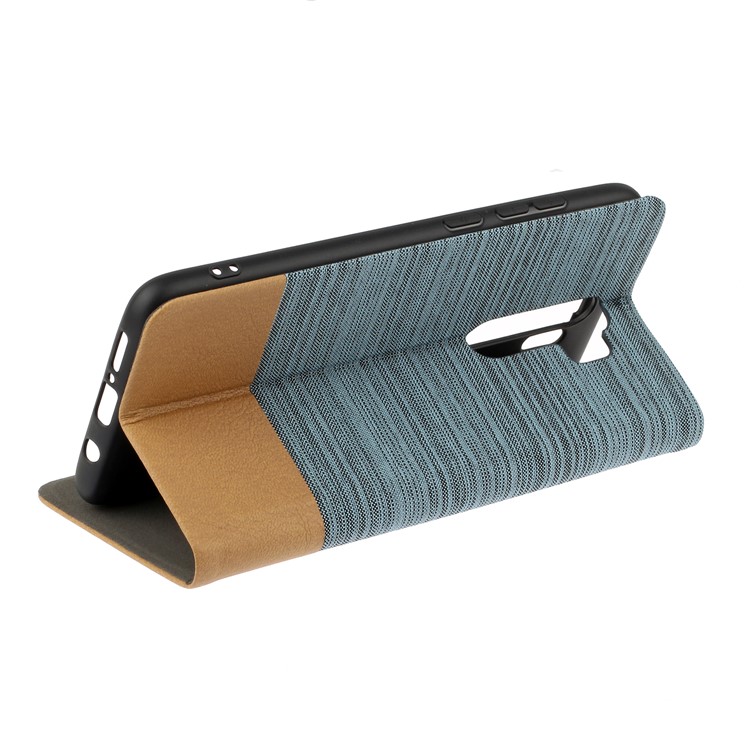 Cloth Leather Stand Cell Shell for Xiaomi Redmi Note 8 Pro - Baby Blue-4