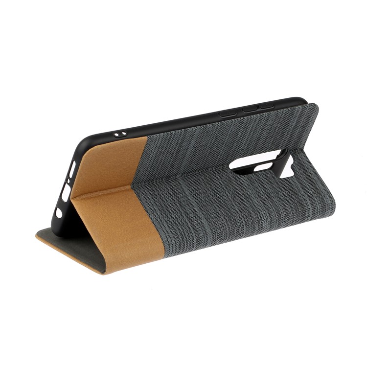 Cloth Leather Stand Cell Shell for Xiaomi Redmi Note 8 Pro - Dark Grey-4