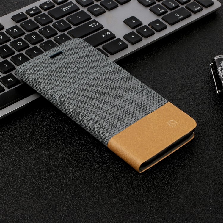 Cloth Leather Stand Cell Shell for Xiaomi Redmi Note 8 Pro - Dark Grey-5