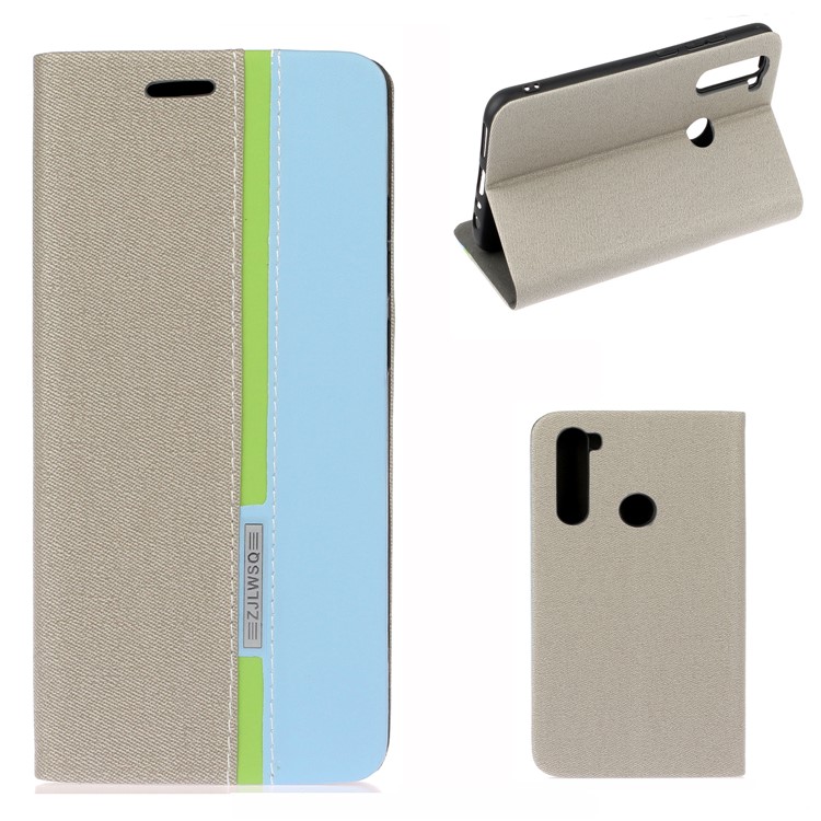 For Xiaomi Redmi Note 8 Two-color Leather Casing - Grey-1