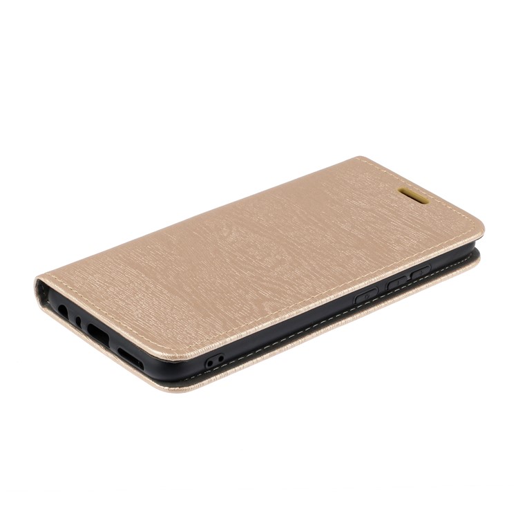 Caso Di Auto-assorbimento Di Corteccia Di Albero Della Pelle Del Cuoio Di Vibrazione Per Xiaomi Redmi Nota 8 - Oro-2