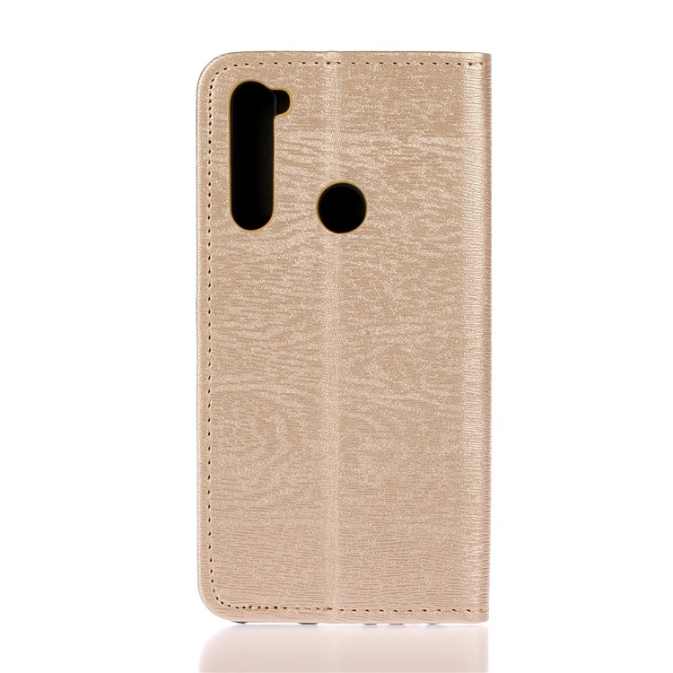 Auto-absorbing Tree Bark Skin Leather Flip Case for Xiaomi Redmi Note 8 - Gold-4