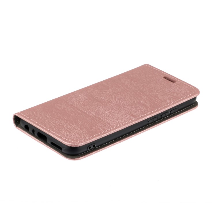 Caso De Auto-absorción De La Corteza Del árbol De La Piel Del Cuero Del Tirón Para Xiaomi Redmi Nota 8 - Oro Rosa-2