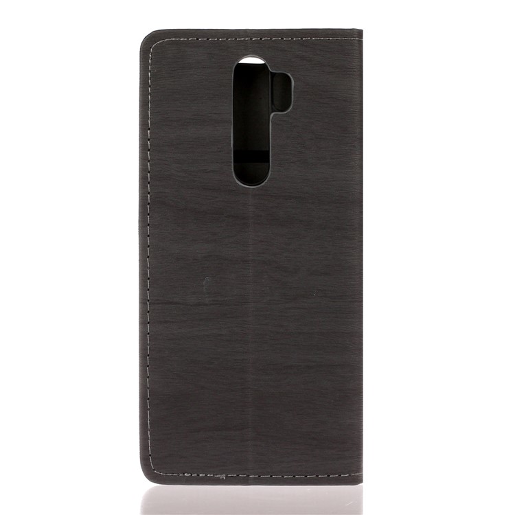 Corteccia Di Albero Struttura Di Cuoio Involucro Vibrazione Auto-assorbente Per Xiaomi Redmi Nota 8 Pro - Caffè-2