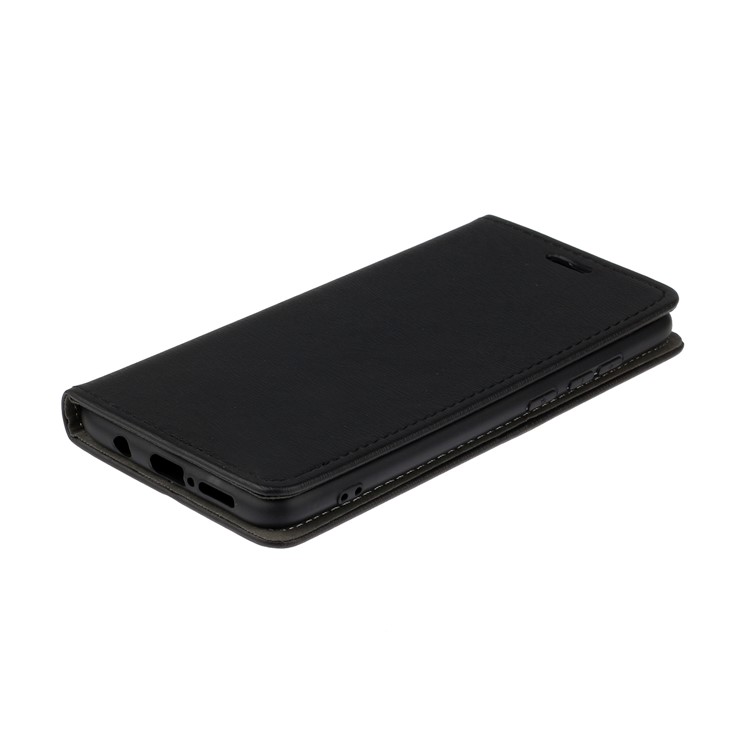 Auto-absorbing Tree Bark Texture Leather Flip Casing for Xiaomi Redmi Note 8 Pro - Black-3