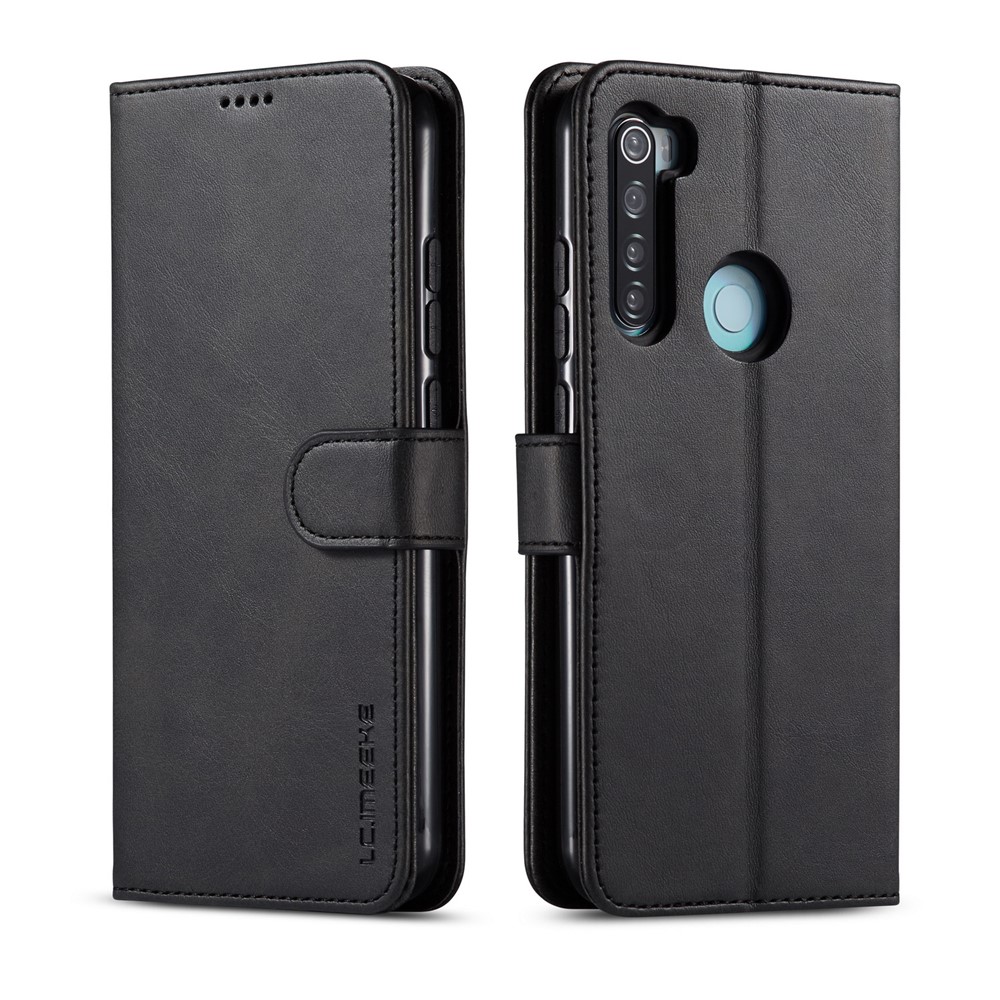 LC.IMEEKE PU for Xiaomi Redmi Note 8 Leather Protective Flip Wallet Casing - Black