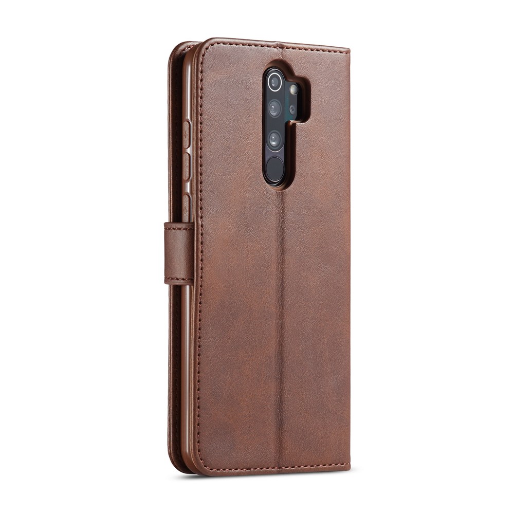 Lc. Imeeke PU Leder Stilvolle Flip -brieftaschengehäuse Für Xiaomi Redmi Note 8 Pro - Braun