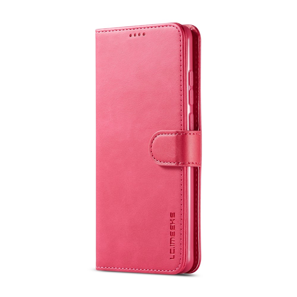 Lc. Imeeke PU Leder Stilvolle Flip -brieftaschengehäuse Für Xiaomi Redmi Note 8 Pro - Rot