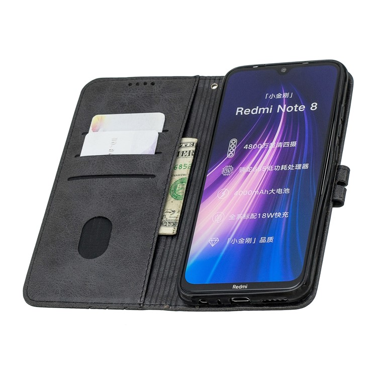 Wallet Leather Stand Phone Case for Xiaomi Redmi Note 8 - Black-5