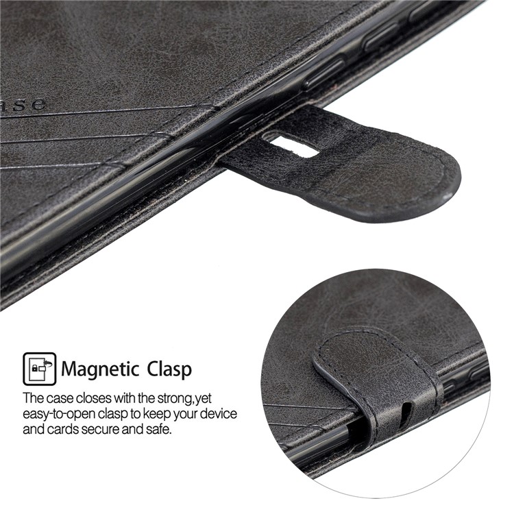 Wallet Leather Stand Phone Case for Xiaomi Redmi Note 8 - Black-7
