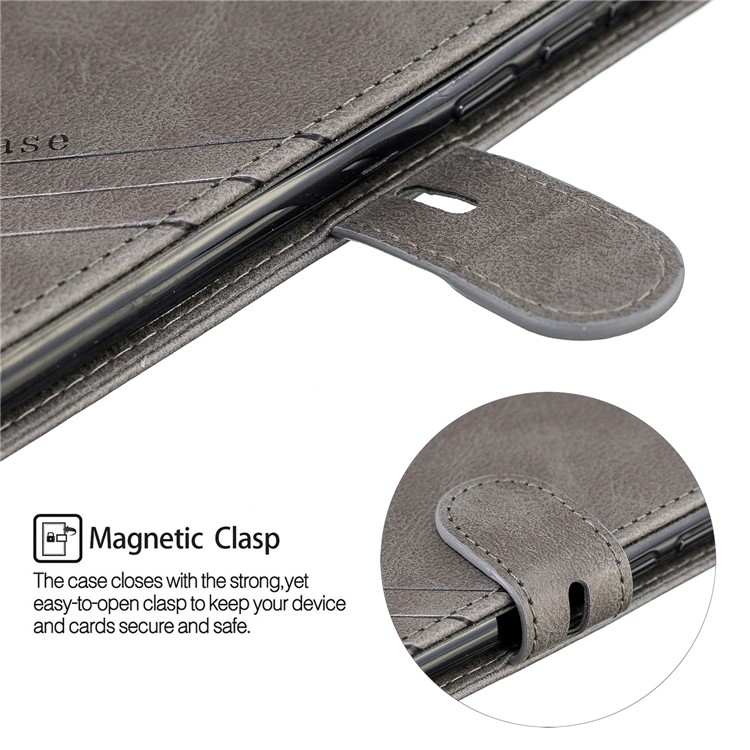 Wallet Leather Stand Phone Case for Xiaomi Redmi Note 8 - Grey-7