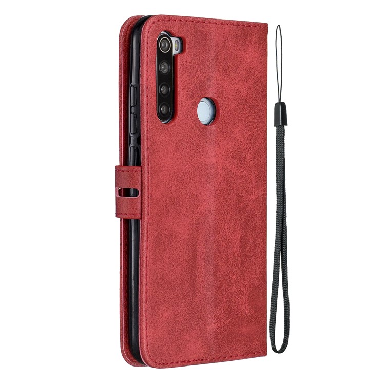 Wallet Leather Stand Phone Case for Xiaomi Redmi Note 8 - Red-3