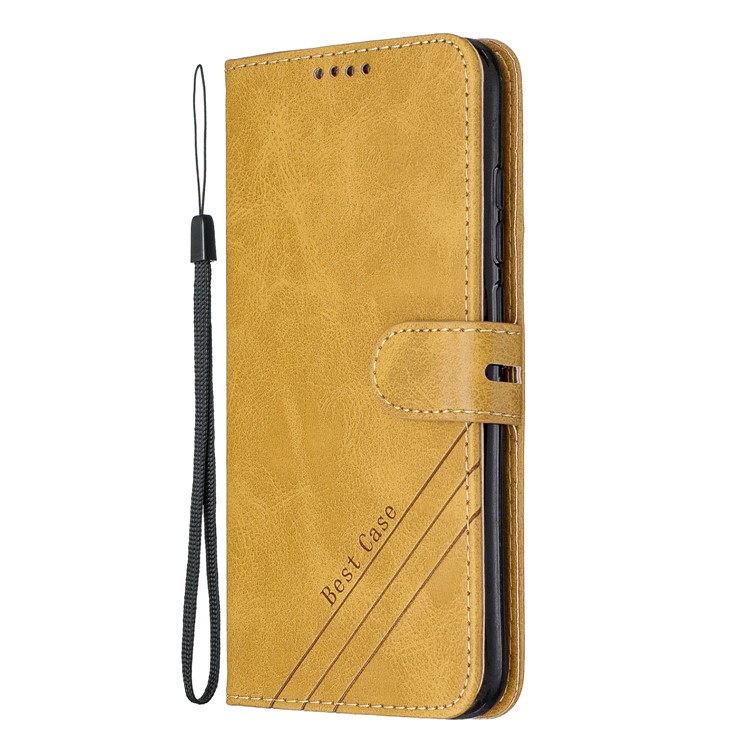 Wallet Leather Stand Phone Case for Xiaomi Redmi Note 8 - Yellow-2