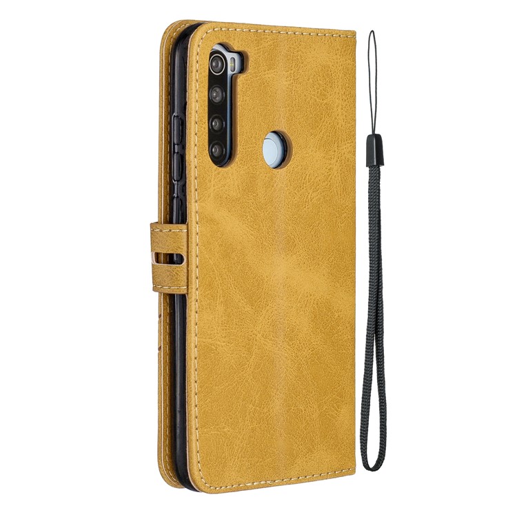 Wallet Leather Stand Phone Case for Xiaomi Redmi Note 8 - Yellow-3