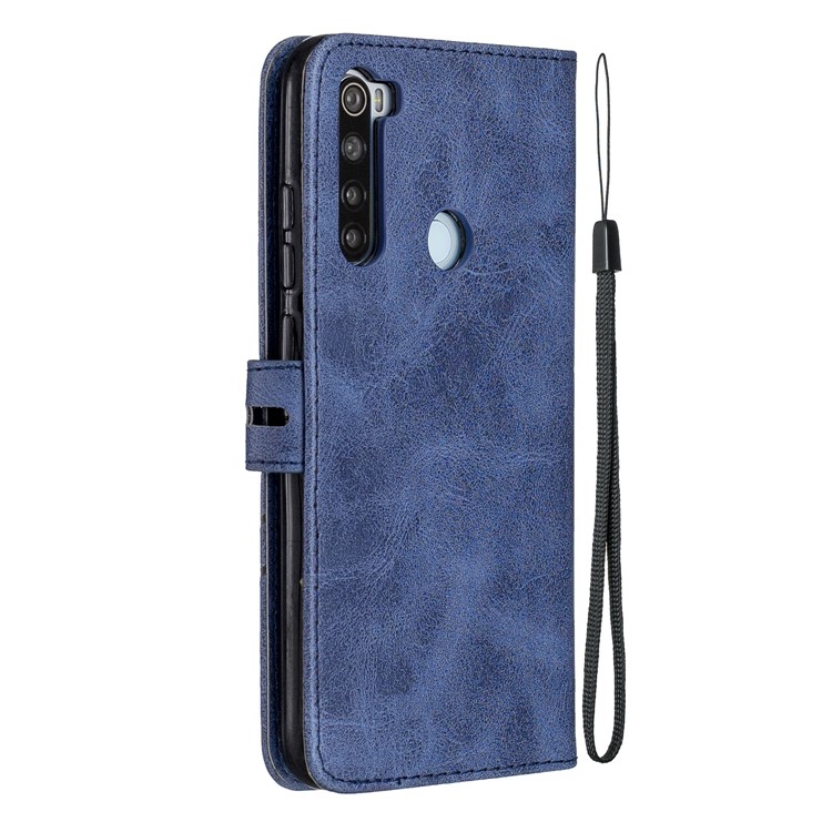 Wallet Leather Stand Phone Case for Xiaomi Redmi Note 8 - Blue-3