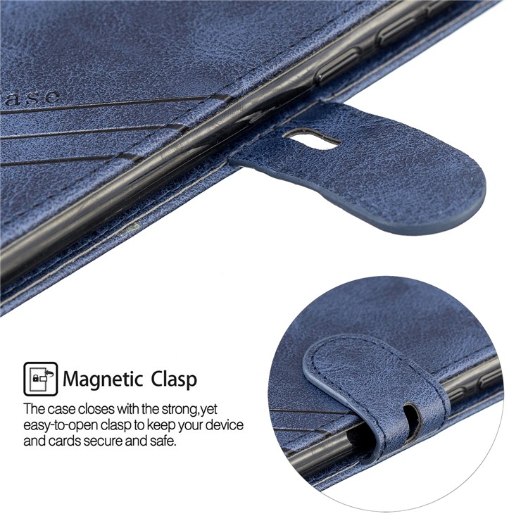 Wallet Leather Stand Phone Case for Xiaomi Redmi Note 8 - Blue-7