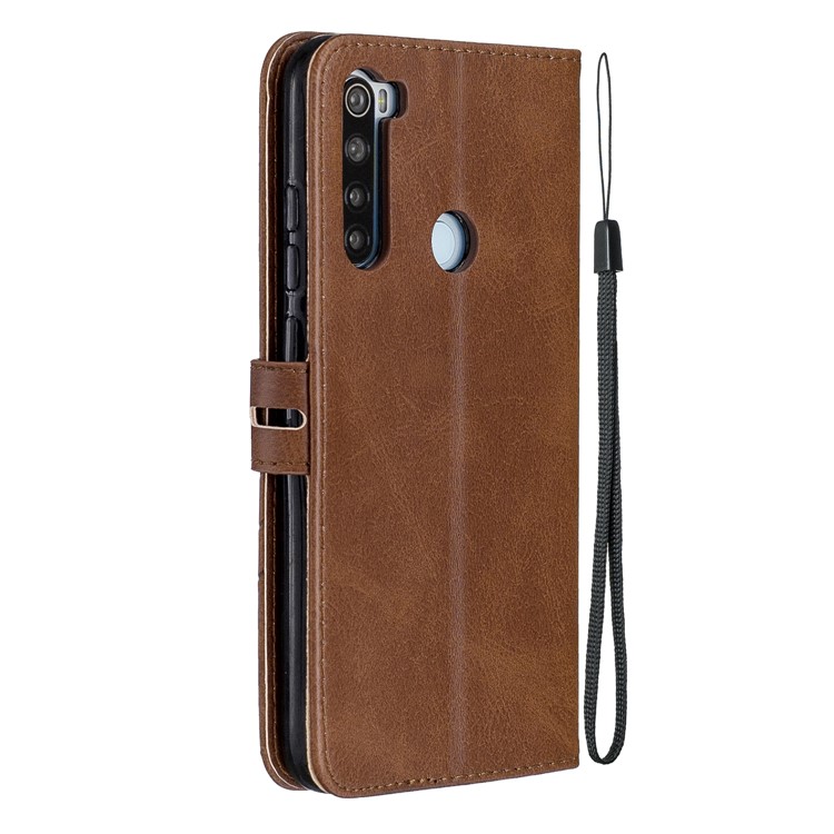 Wallet Leather Stand Phone Case for Xiaomi Redmi Note 8 - Brown-3