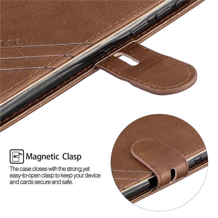 Wallet Leather Stand Phone Case for Xiaomi Redmi Note 8 - Brown-7