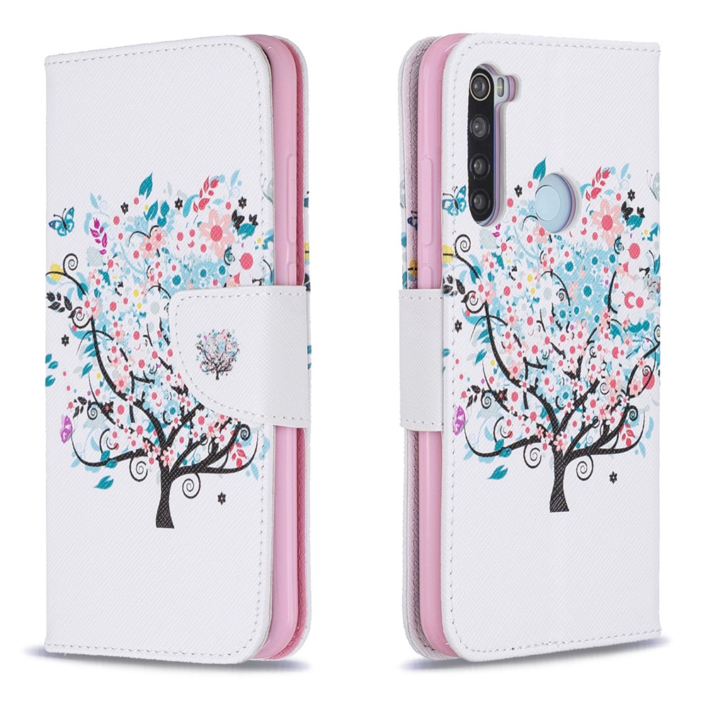 Pattern Printing PU Leather Flip Stand Phone Cell Shell for Xiaomi Redmi Note 8 - Tree-4