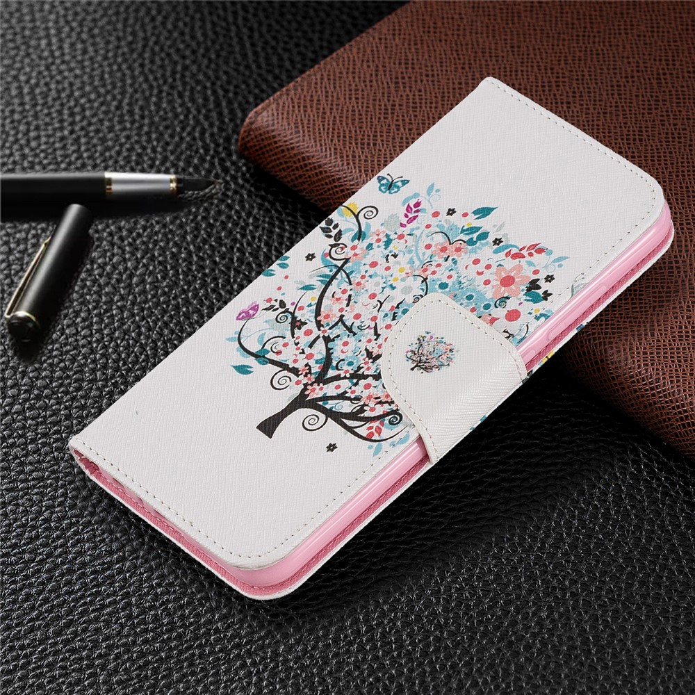 Pattern Printing PU Leather Flip Stand Phone Cell Shell for Xiaomi Redmi Note 8 - Tree-7