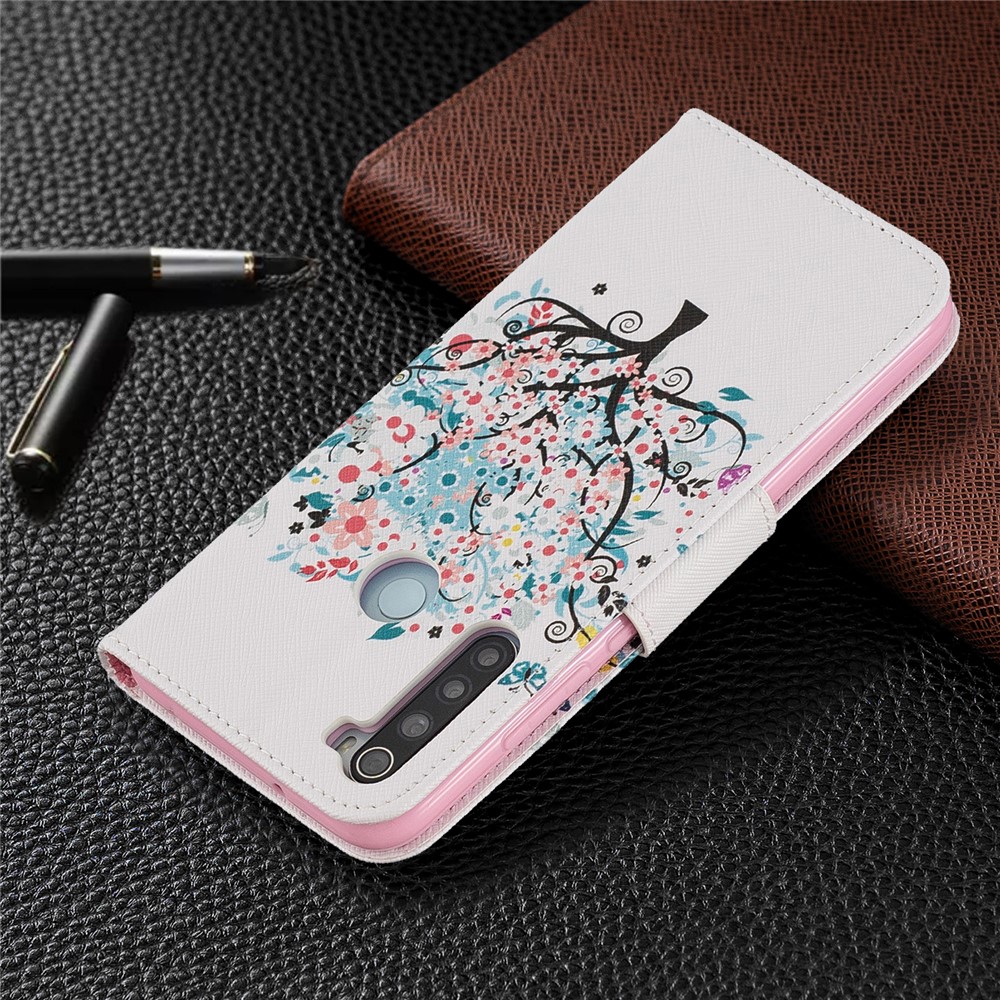 Pattern Printing PU Leather Flip Stand Phone Cell Shell for Xiaomi Redmi Note 8 - Tree-8
