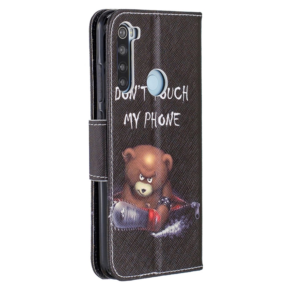Pattern Printing PU Leather Flip Stand Phone Cell Shell for Xiaomi Redmi Note 8 - Bear-3