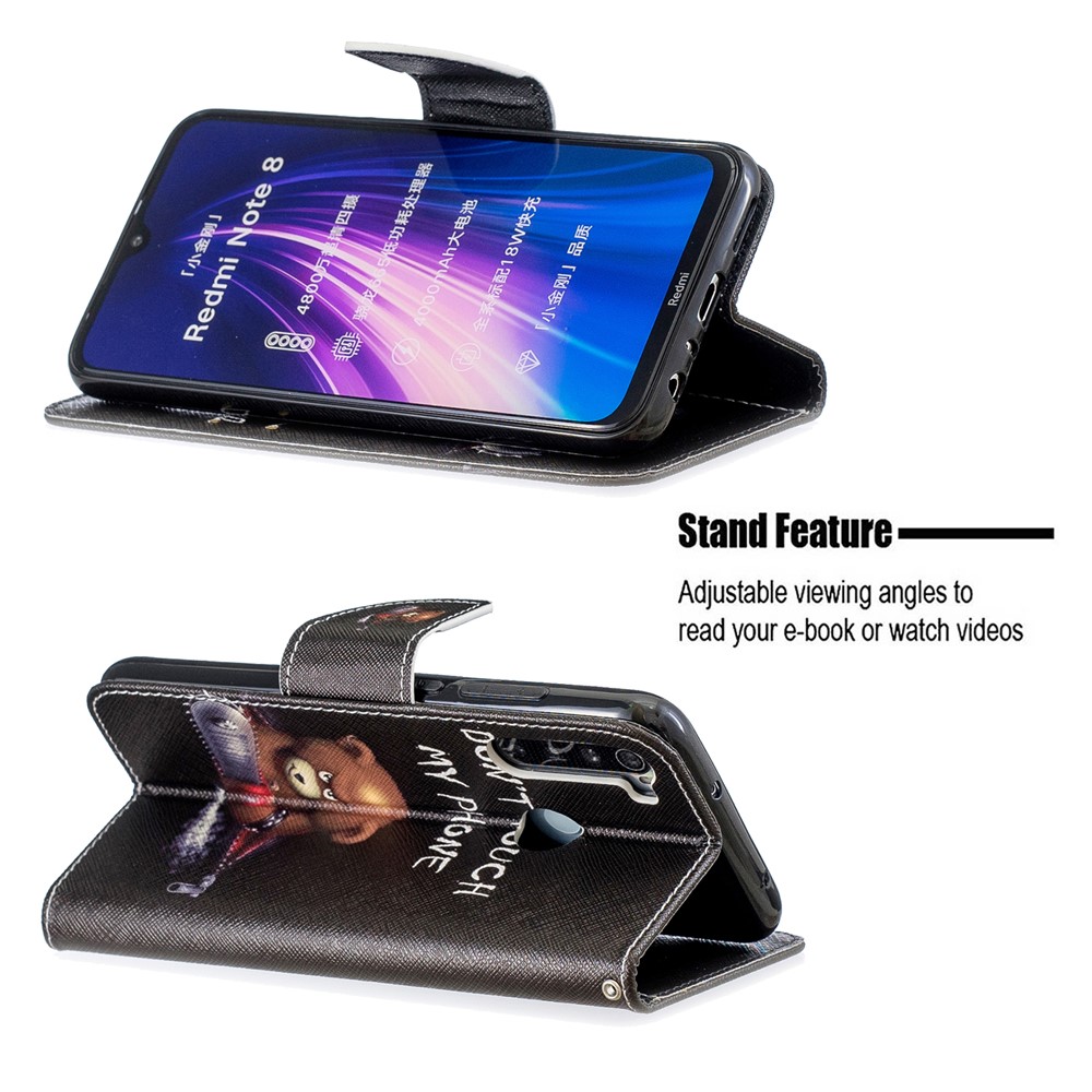 Pattern Printing PU Leather Flip Stand Phone Cell Shell for Xiaomi Redmi Note 8 - Bear-5