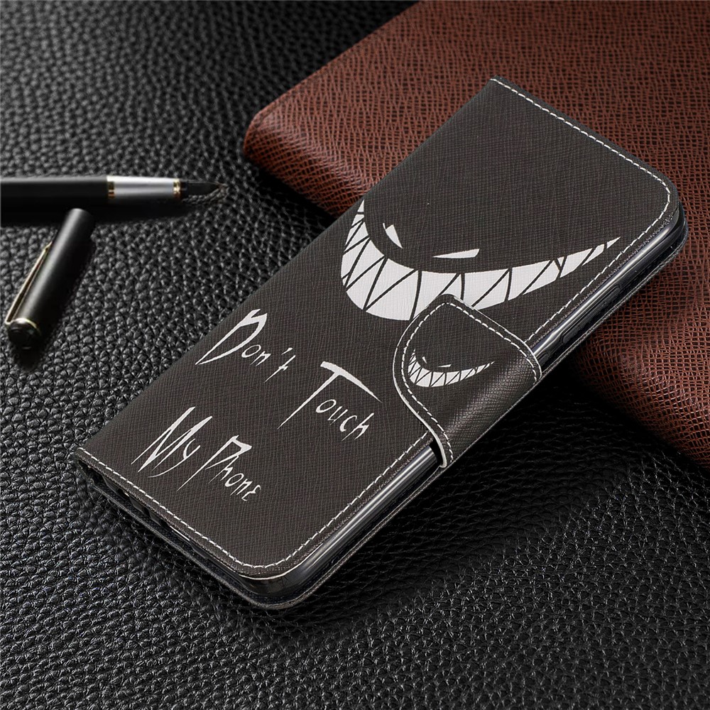 Pattern Printing PU Leather Flip Stand Phone Cell Shell for Xiaomi Redmi Note 8 - Teeth-7