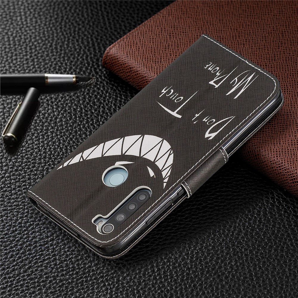 Pattern Printing PU Leather Flip Stand Phone Cell Shell for Xiaomi Redmi Note 8 - Teeth-8