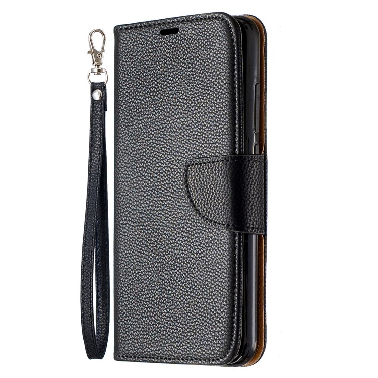 Litchi Skin Wallet Leather Stand Case for Xiaomi Redmi Note 8 - Black-2