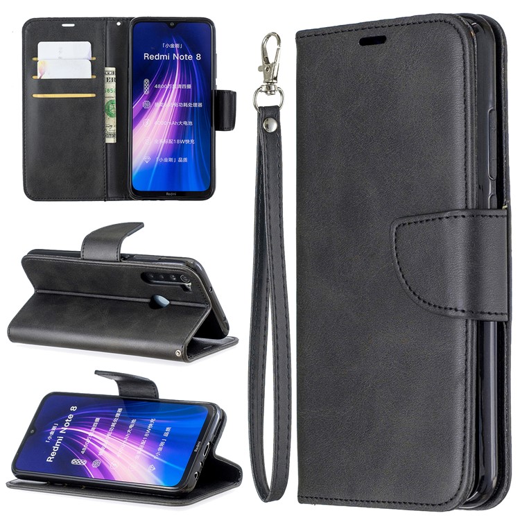 Caso Della Copertura PU Leather Wallet Phone Basamento Per Xiaomi Redmi Nota 8 - Nero-1