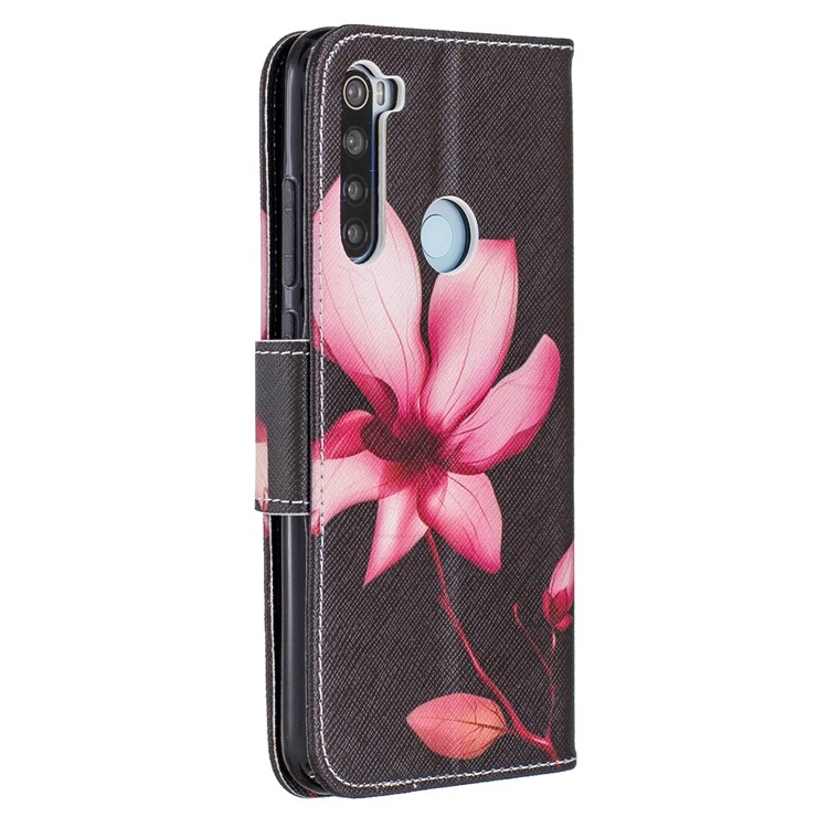 Pattern Printing Cross Texture Wallet Stand Flip Leather Case for Xiaomi Redmi Note 8 - Kapok-3