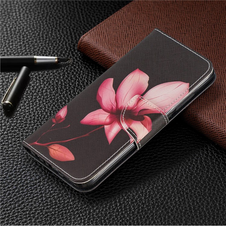 Pattern Printing Cross Texture Wallet Stand Flip Leather Case for Xiaomi Redmi Note 8 - Kapok-7
